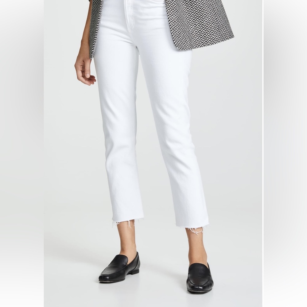 Agolde Blurred Riley high rise straight crop size 29 white